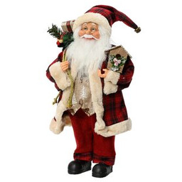 Mikołaj poliestrowy czerwony 45 cm