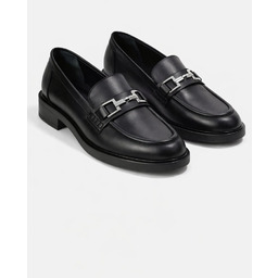 KARL LAGERFELD CZARNE LAKIEROWANE MOKASYNY Z LOGO 38