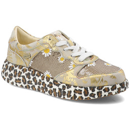 Laura Vita Złote Sneakersy Modne Obuwie Damskie Panterka