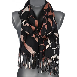 Szalik damski jesienno zimowy KWIATKI na prezent AX-146-1