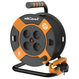 Przedłużacz bębnowy 3 x 1 20 m czarno-pomarańczowy