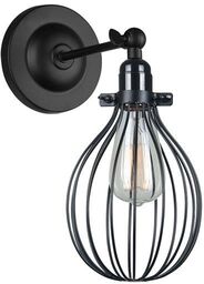 Kinkiet metalowy czarny loftowy z drucianym kloszem MBM-2676/1