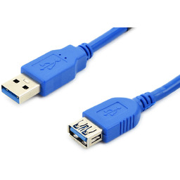 Accura USB-A - USB-A 1.8m M/F niebieski
