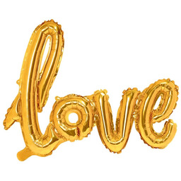 Balon foliowy złoty napis Love - 73 cm