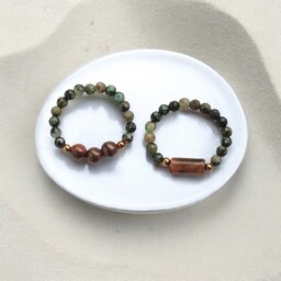 Pakamera Zestaw pierścionków : turkus afrykański, tygrysie oko