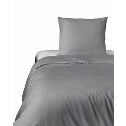 Detexpol Pościel satynowa 140x200 szara jasna z lamówką