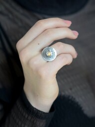 Pierścionek srebrny oksydowany - Jowisz mały