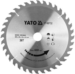 Yato TARCZA WIDIOWA DO DREWNA 255X36TX30MM DLA YT-82171;YT-82173;YT-82174;YT-821