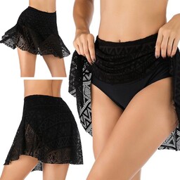 Spódniczka Strój Kąpielowy Koronka Falbanka M 38