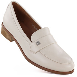 Półbuty damskie lordsy beżowe Potocki SZ12786