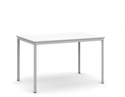 Stół jadalniany, 120x80 cm, szara podstawa, biały