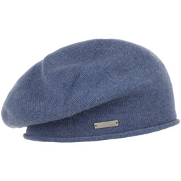 Beret Baskijski z Kaszmirem Lasuna by Seeberger, niebieski,