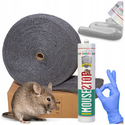 Zestaw do Zwalczania Mysz Masa Uszczelniająca Mousestop Wełna