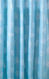 Zasłona prysznicowa 180x200 cm niebieska muszle