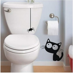 Naklejka kot i pająk, czarna