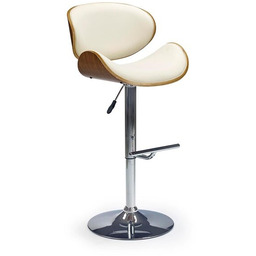 Hoker z oparciem ekoskóra kremowy / orzech /