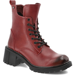 Filippo Czerwone Botki Skórzane Obuwie Damskie