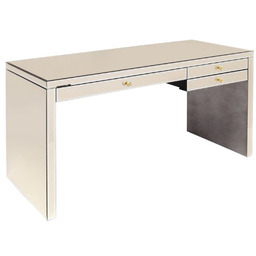 BIURKO Luxury Champagne prostokątne, pokryte szkłem w szampańskim