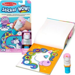 Melissa&doug Książka z naklejkami Sticker Wow Jednorożce (twarda