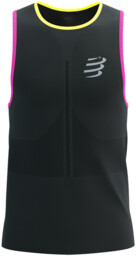 COMPRESSPORT Koszulka biegowa PRO RACING SINGLET black/safe yellow/neo