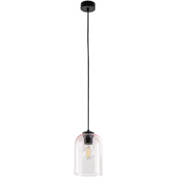 Lampa wisząca metalowa różowa z czarnym stelażem MOLLY