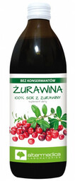 Alter Medica Sok 100% Żurawina 500 ml *długi