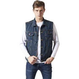 kamizelka DENIM VEST denimblue jeansowa-XXL