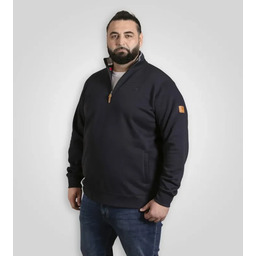 Duża Bluza Męska ze Stójką Granatowa RUSSEL-D555