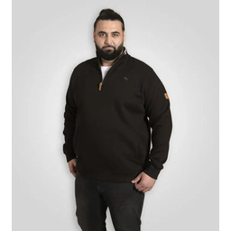 Duża Bluza Męska ze Stójką Czarna RUSSEL-D555