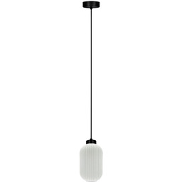 Lampa zwis ryflowany klosz Vilar K-5730, mlecznobiały klosz