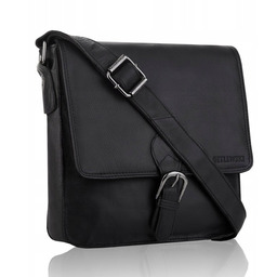 Torba Męska Listonoszka Skórzana Betlewski Czarna Miejska