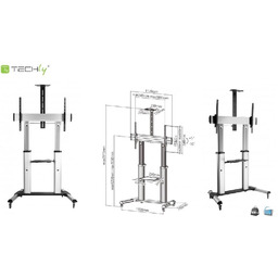 Stojak mobilny Techly 60"-100", 100kg regulowany