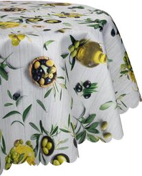 Okrągły obrus plamoodporny śr. 90 cm Oliwki koło