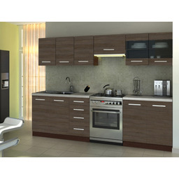 Zestaw mebli kuchennych akacja / wenge 260 cm