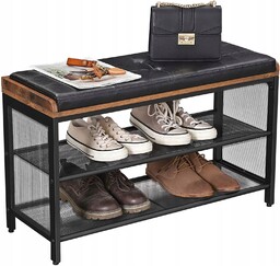 Szafka na buty Ławka tapicerowana metalowa rustykalna loft