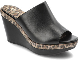 Czarne Klapki Carinii Eleganckie Buty Na Koturnie