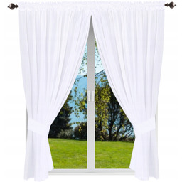Firana gotowa gładka 220x300 firany białe z tasiemką