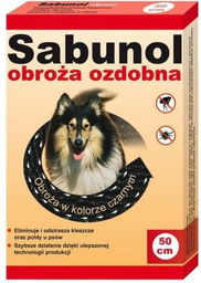 Sabunol - ozdobna czarna obroża przeciw pchłom
