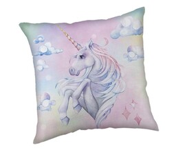 Jerry Fabrics Poduszka dekoracyjna 40x40 Jednorożec Tęcza pastelowa