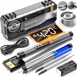 Lutownica Bezprzewodowa Akumulatorowa Kolbowa Zestaw 260-420°C Usb-c