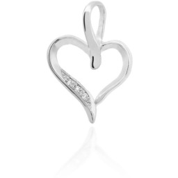 Złota zawieszka / wisiorek z diamentami białe złoto