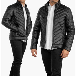 Kurtka Męska Skajka Puchowa Czarna Pikowana 12-K-2024 XL