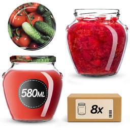 Słoiki na przetwory Sassa 580ml 8szt 82mm +
