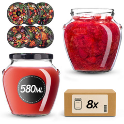 Słoiki na przetwory Sassa 580ml 8szt 82mm +