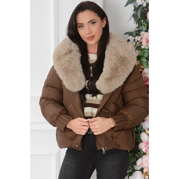 Krótka kurtka pikowana brąz Gryfiz