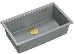 Quadron LOGAN 110 HQD7644U5_PVDG1_I Granitowy Silver stone/Złoty Zlewozmywak