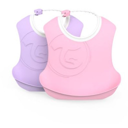 TwistShake Śliniak plastikowy Pastel Pink/ Purple