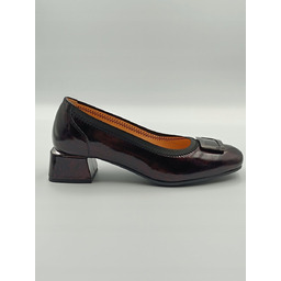 Burgundowe lakierowane czółenka skórzane polska marka PULSO r.