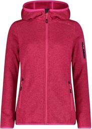 CMP damska kurtka Knit-Tech ze stałym kapturem, Fuxia-Antracyt,