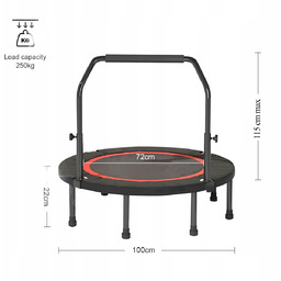 Trampolina Fitness Sportowa Mocna z Regulowanym Uchwytem Składana